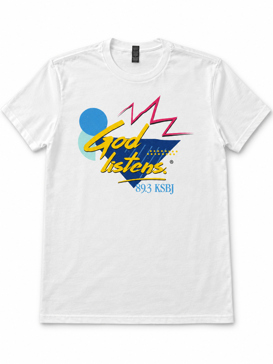 God Listens 89.3 KSBJ Retro Graphic T-Shirt