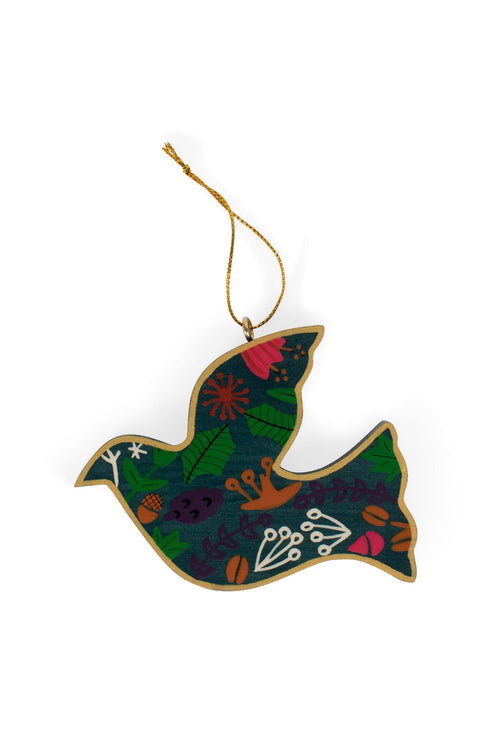 Flowered Dove Ornament
