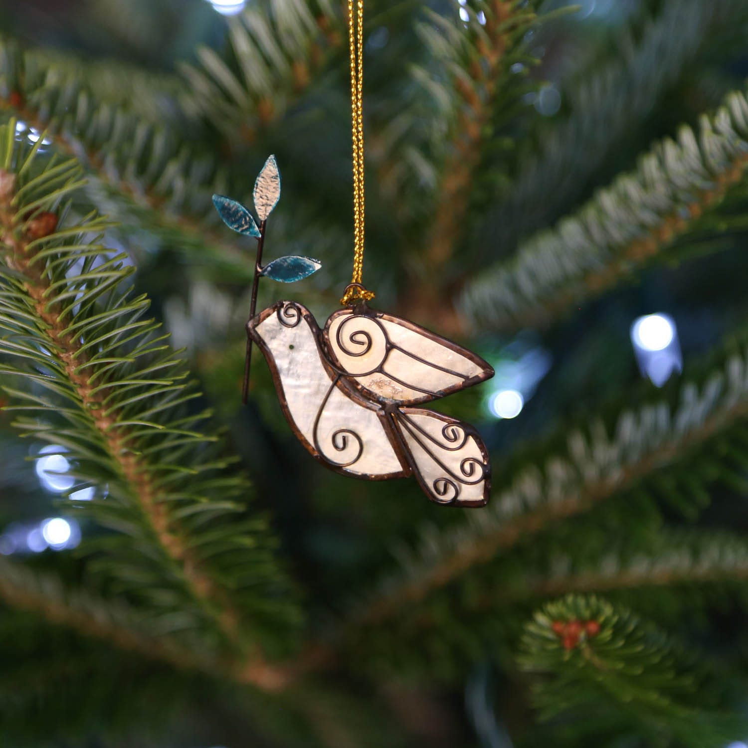 Olive Branch Dove Ornament